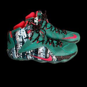 Nike LeBron 12 XII Christmas Akron Birch Emerald Green 707558-363 Men's Size 11